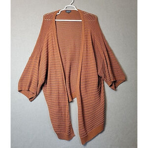 ModCloth 100% Cotton Knit Rust Dolman Sleeve Crochet Cardigan Womens Plus 3X/4X
